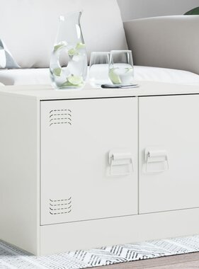 VidaXL Salontafel 67x50x44 cm staal wit