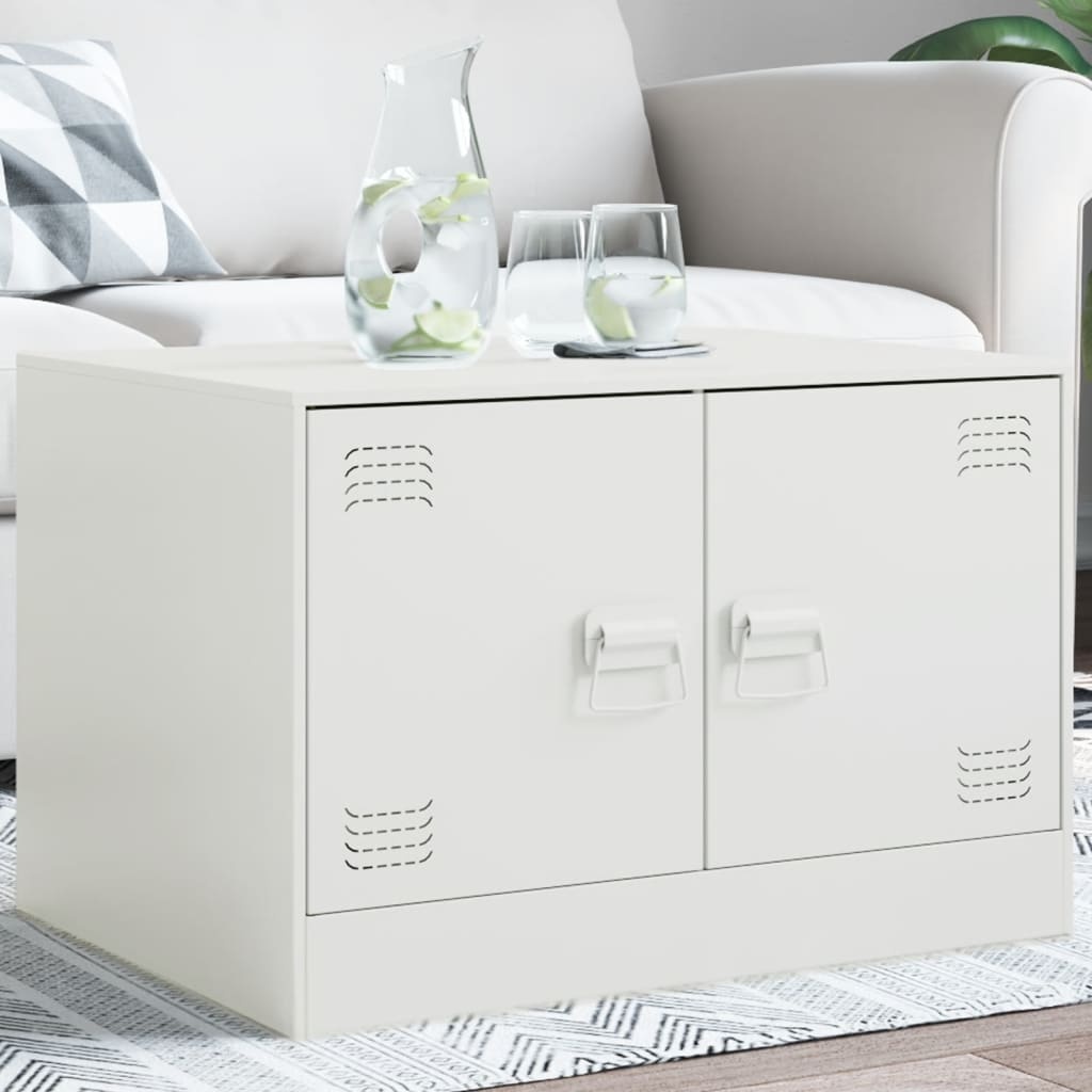 VidaXL Salontafel 67x50x44 cm staal wit