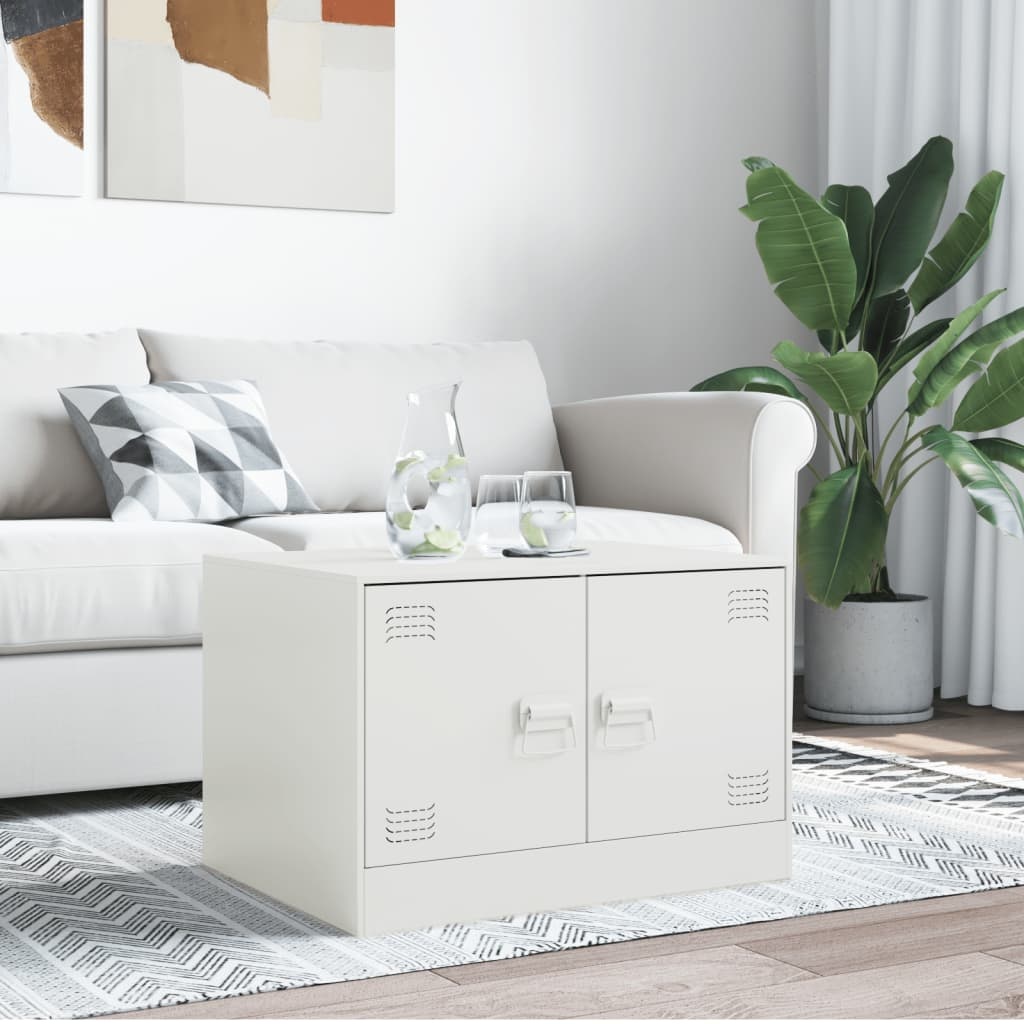 VidaXL Salontafel 67x50x44 cm staal wit