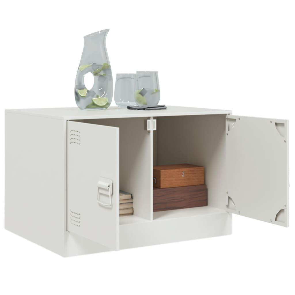 VidaXL Salontafel 67x50x44 cm staal wit