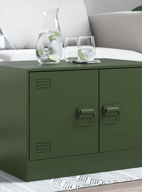 VidaXL Salontafel 67x50x44 cm staal olijfgroen