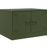 VidaXL Salontafel 67x50x44 cm staal olijfgroen
