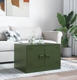 VidaXL Salontafel 67x50x44 cm staal olijfgroen
