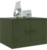 VidaXL Salontafel 67x50x44 cm staal olijfgroen