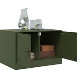 VidaXL Salontafel 67x50x44 cm staal olijfgroen