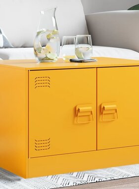 VidaXL Salontafel 67x50x44 cm staal geel