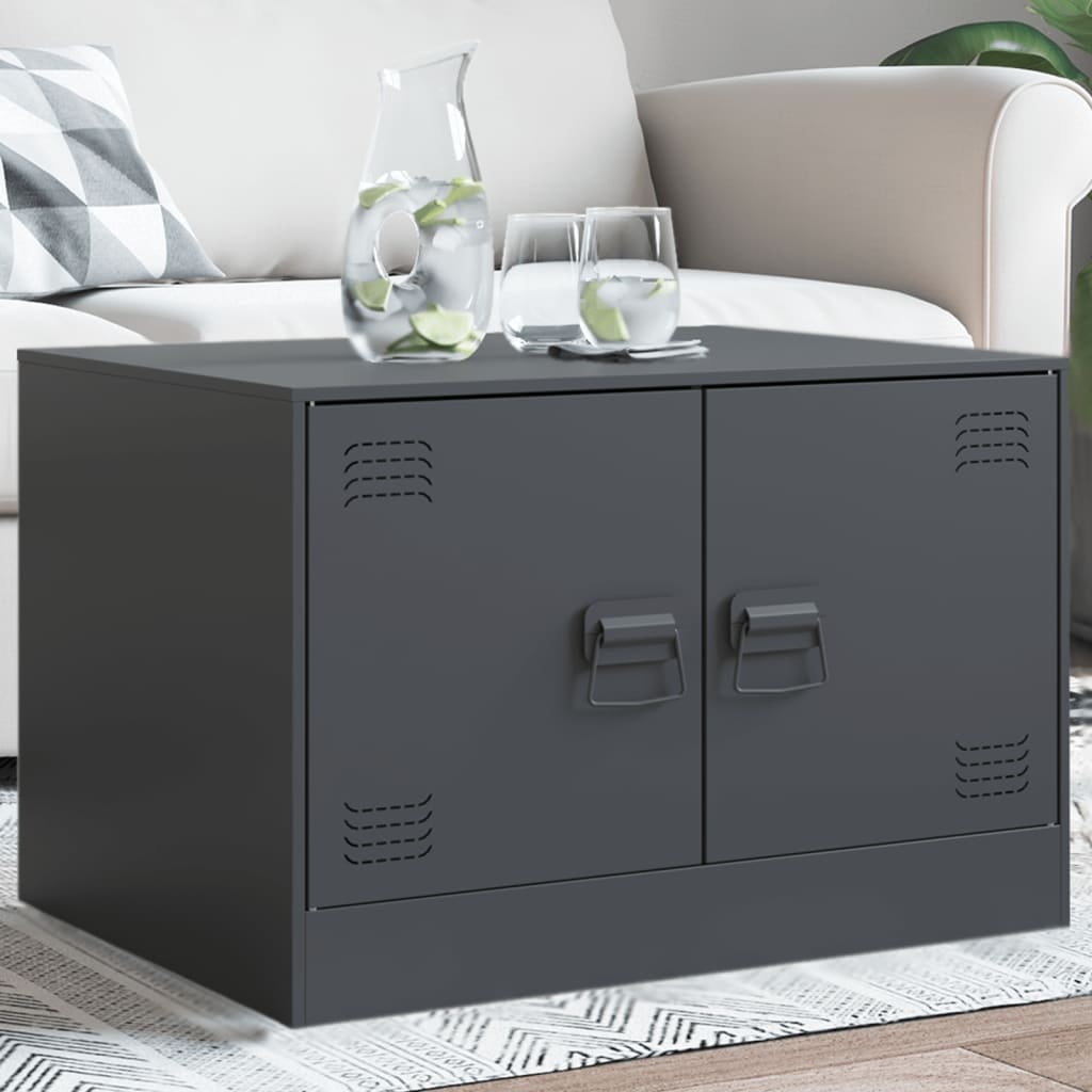VidaXL Salontafel 67x50x44 cm staal antracietkleurig