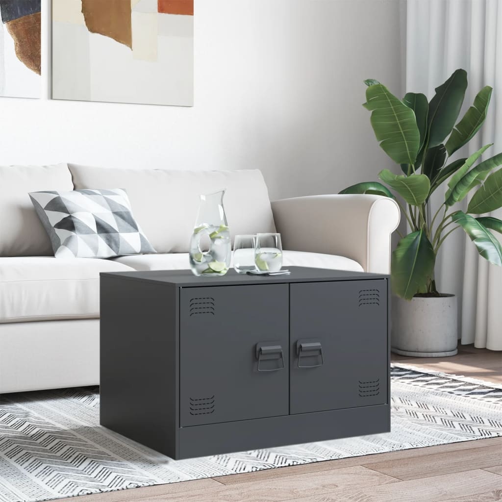 VidaXL Salontafel 67x50x44 cm staal antracietkleurig