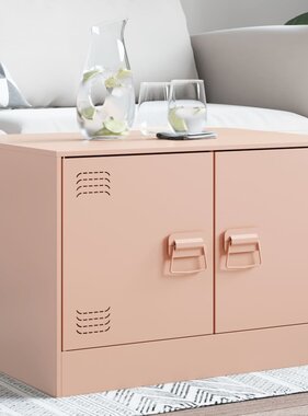 VidaXL Salontafel 67x50x44 cm staal roze