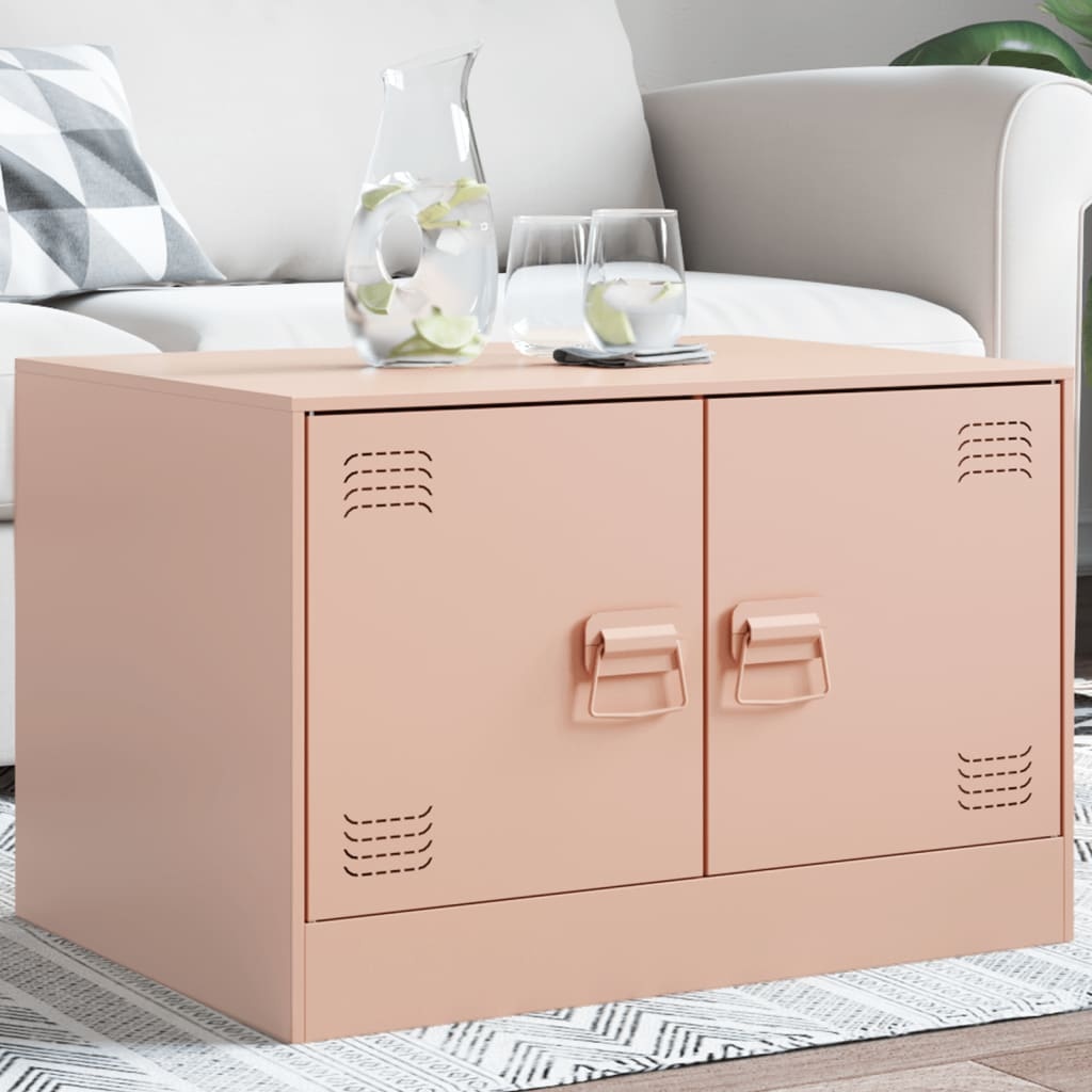 VidaXL Salontafel 67x50x44 cm staal roze