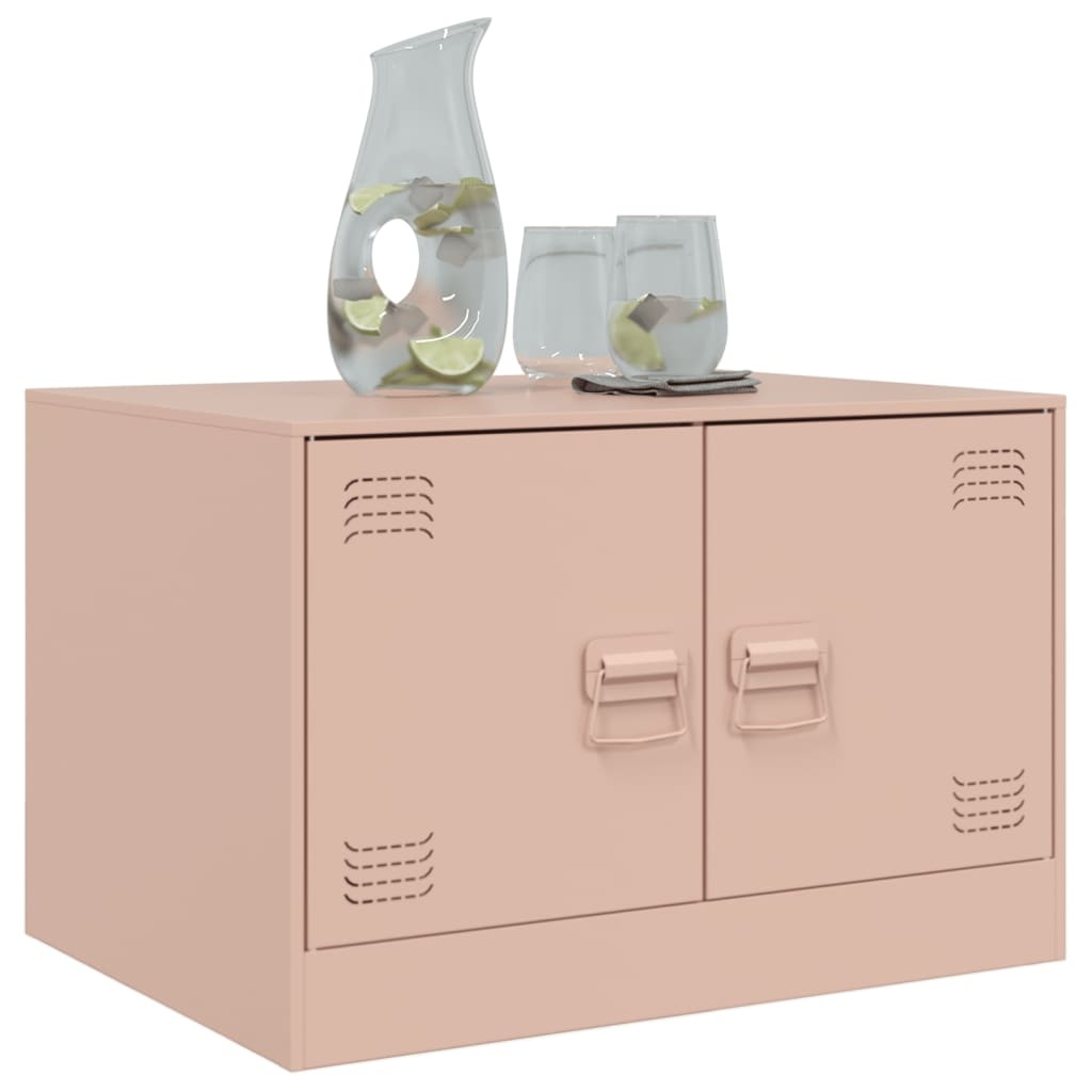 VidaXL Salontafel 67x50x44 cm staal roze