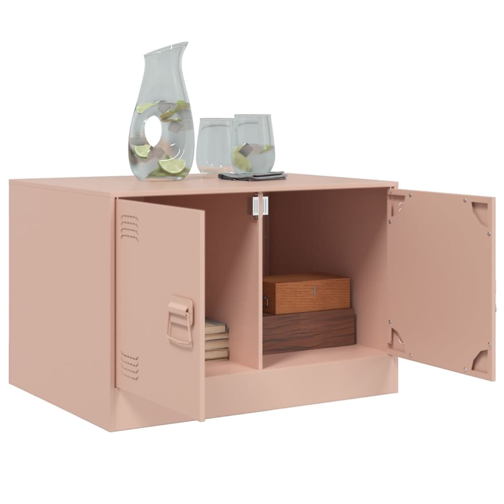 VidaXL Salontafel 67x50x44 cm staal roze
