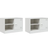 VidaXL Tv-meubelen 2 st 67x39x44 cm staal wit