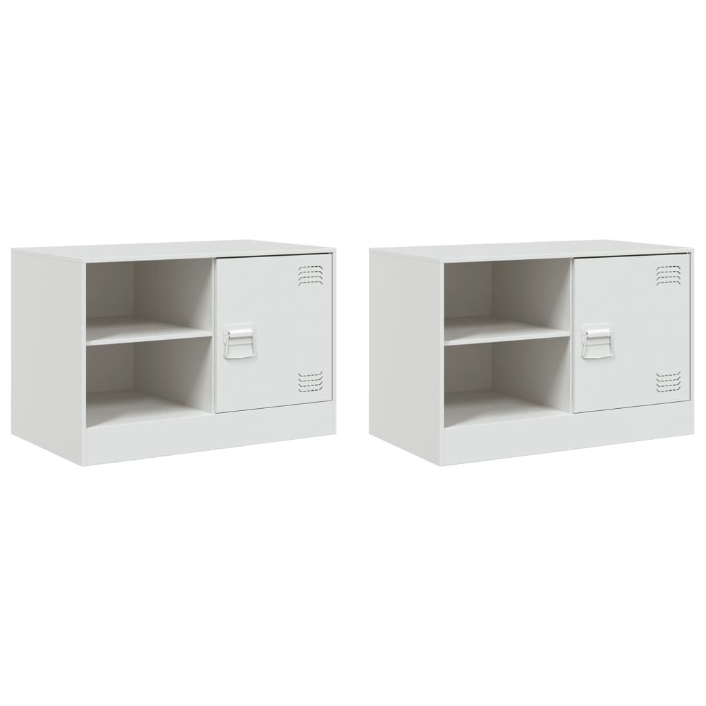 VidaXL Tv-meubelen 2 st 67x39x44 cm staal wit