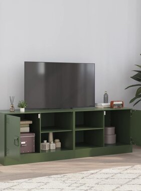 VidaXL Nachtkastjes 2 st 67x39x44 cm staal olijfgroen