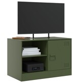 VidaXL Nachtkastjes 2 st 67x39x44 cm staal olijfgroen