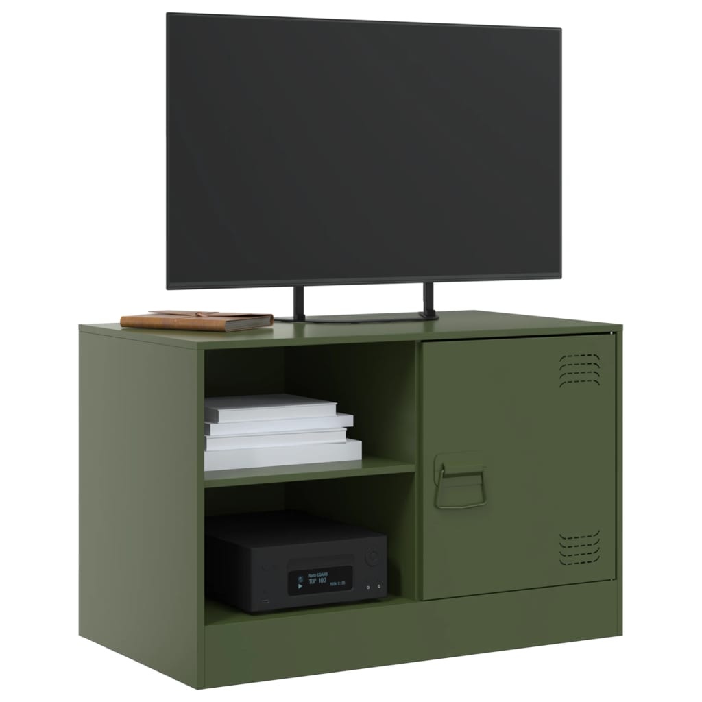 VidaXL Nachtkastjes 2 st 67x39x44 cm staal olijfgroen