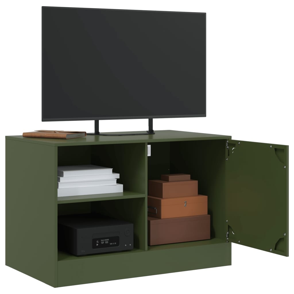 VidaXL Nachtkastjes 2 st 67x39x44 cm staal olijfgroen