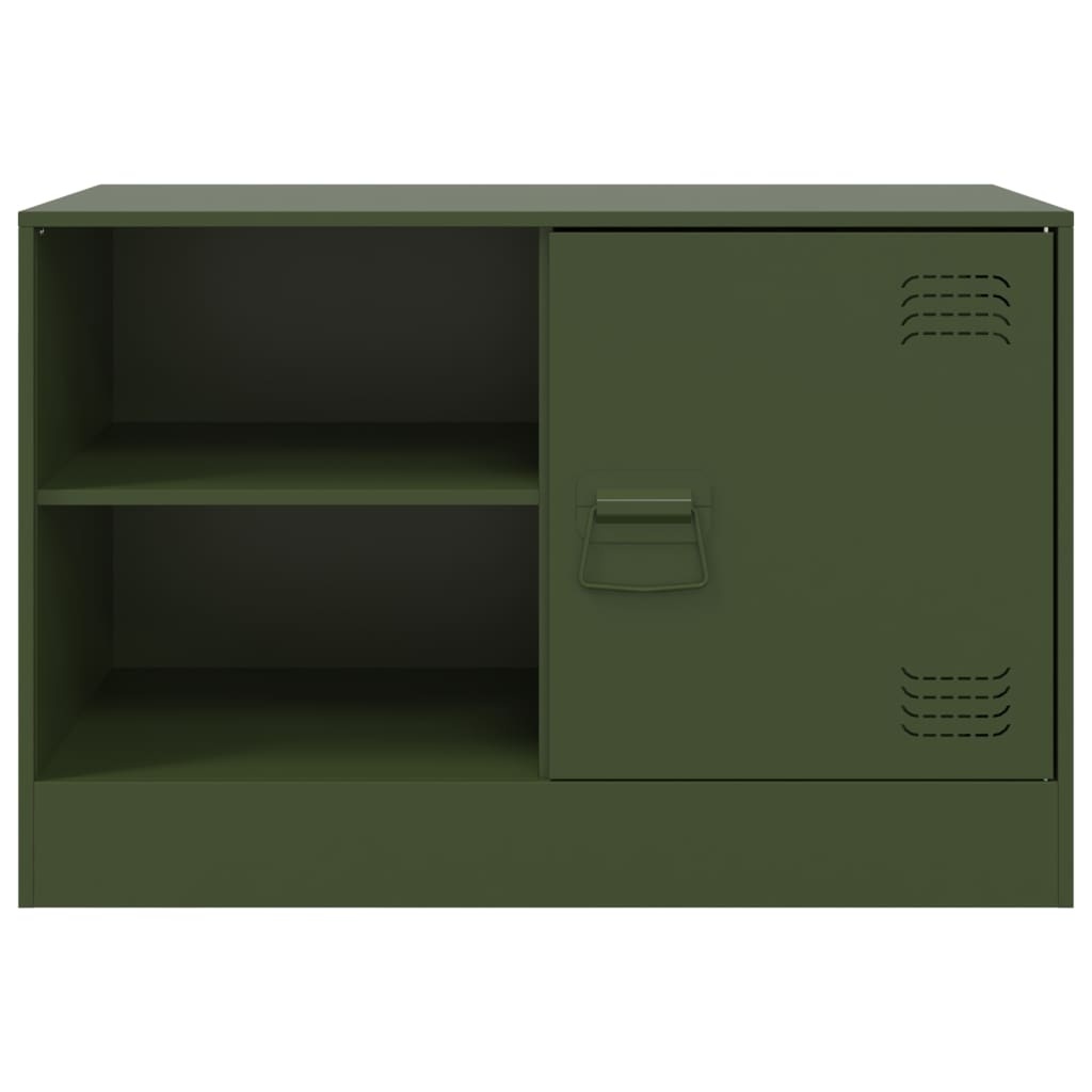 VidaXL Nachtkastjes 2 st 67x39x44 cm staal olijfgroen