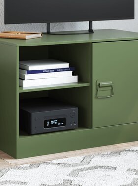 VidaXL Tv-meubel 67x39x44 cm staal olijfgroen