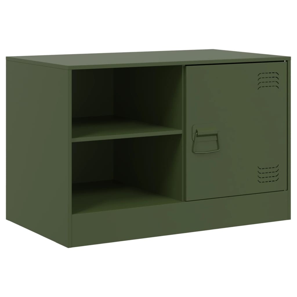 VidaXL Tv-meubel 67x39x44 cm staal olijfgroen