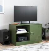VidaXL Tv-meubel 67x39x44 cm staal olijfgroen