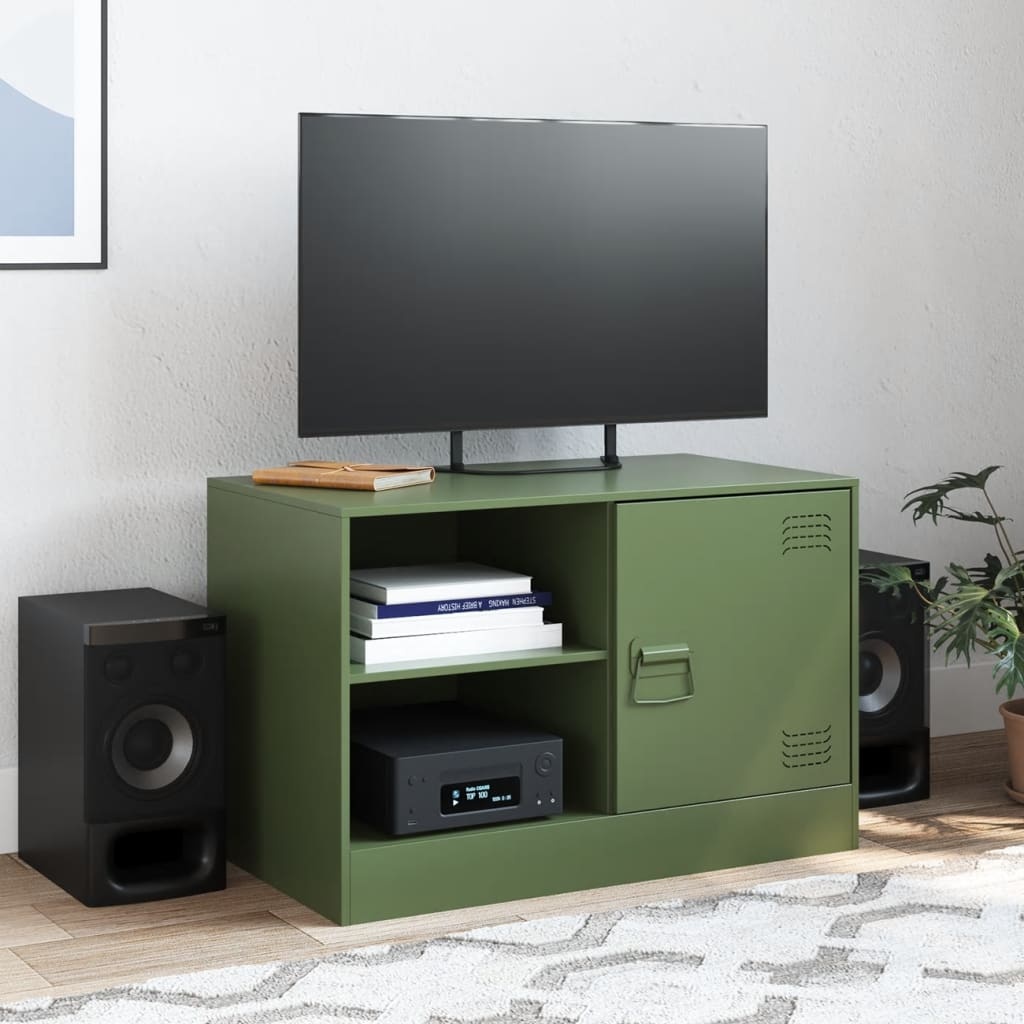 VidaXL Tv-meubel 67x39x44 cm staal olijfgroen