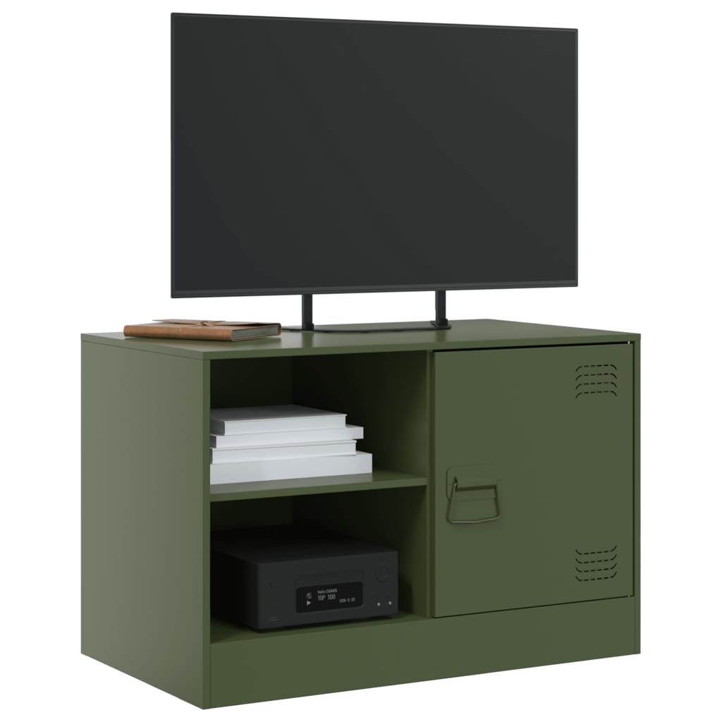VidaXL Tv-meubel 67x39x44 cm staal olijfgroen