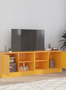 VidaXL Tv-meubelen 2 st 67x39x44 cm staal mosterdgeel