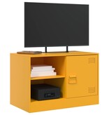 VidaXL Tv-meubelen 2 st 67x39x44 cm staal mosterdgeel