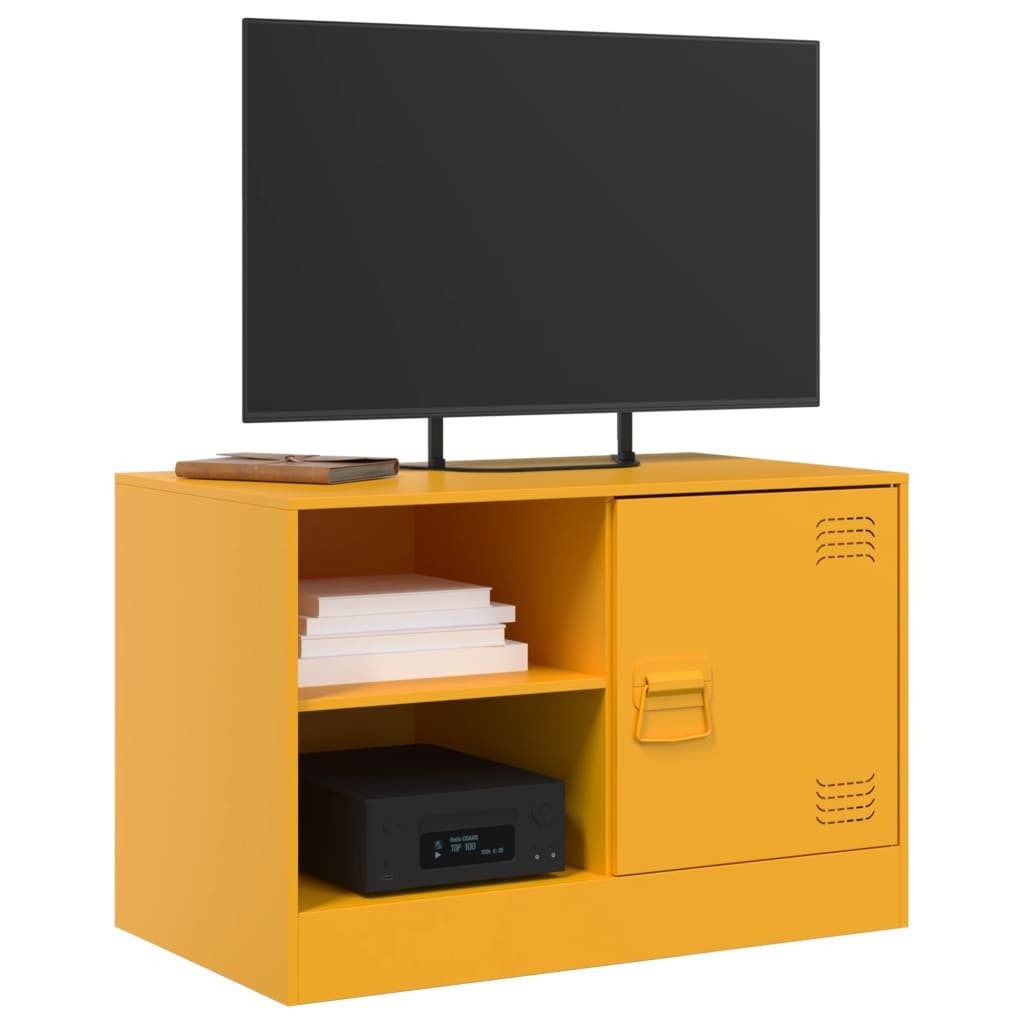 VidaXL Tv-meubelen 2 st 67x39x44 cm staal mosterdgeel