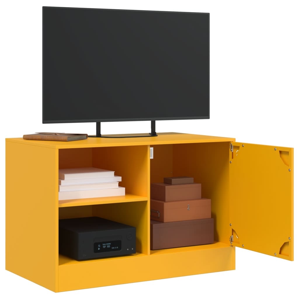 VidaXL Tv-meubelen 2 st 67x39x44 cm staal mosterdgeel