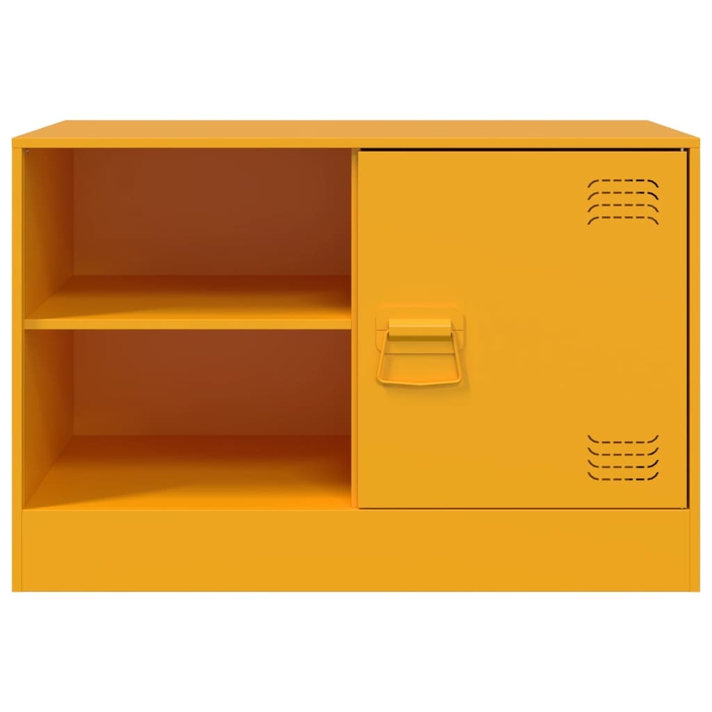 VidaXL Tv-meubelen 2 st 67x39x44 cm staal mosterdgeel