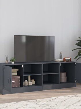 VidaXL Tv-meubelen 2 st 67x39x44 cm staal antracietkleurig
