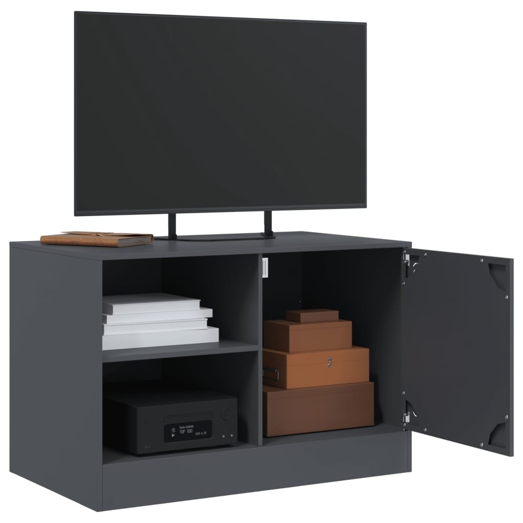 VidaXL Tv-meubelen 2 st 67x39x44 cm staal antracietkleurig