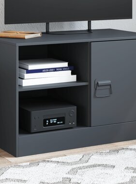 VidaXL Tv-meubel 67x39x44 cm staal antracietkleurig