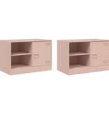 VidaXL Tv-meubelen 2 st 67x39x44 cm staal roze