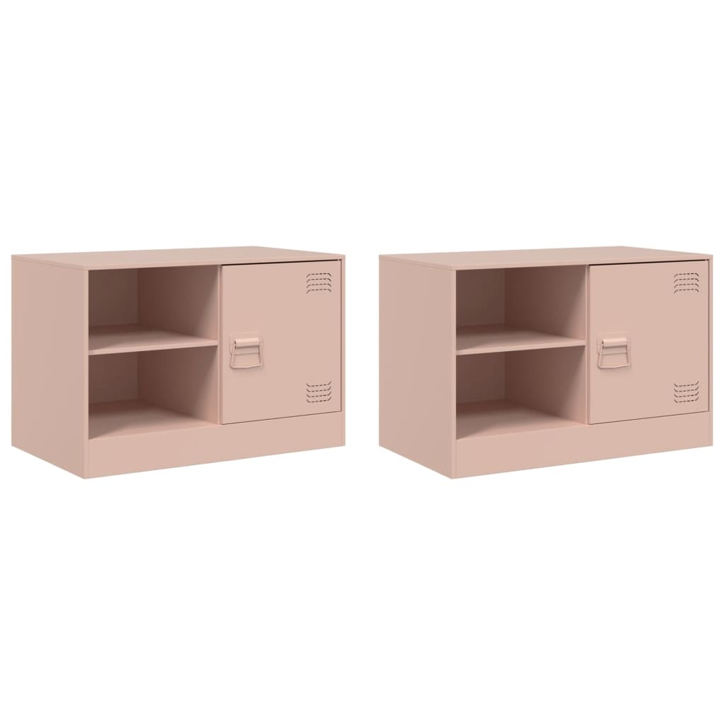 VidaXL Tv-meubelen 2 st 67x39x44 cm staal roze