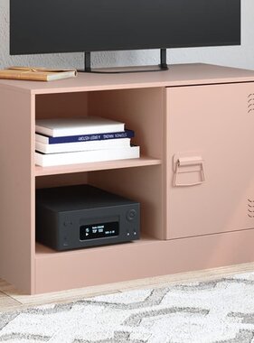 VidaXL Tv-meubel 67x39x44 cm staal roze
