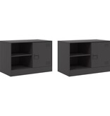 VidaXL Tv-meubelen 2 st 67x39x44 cm staal zwart