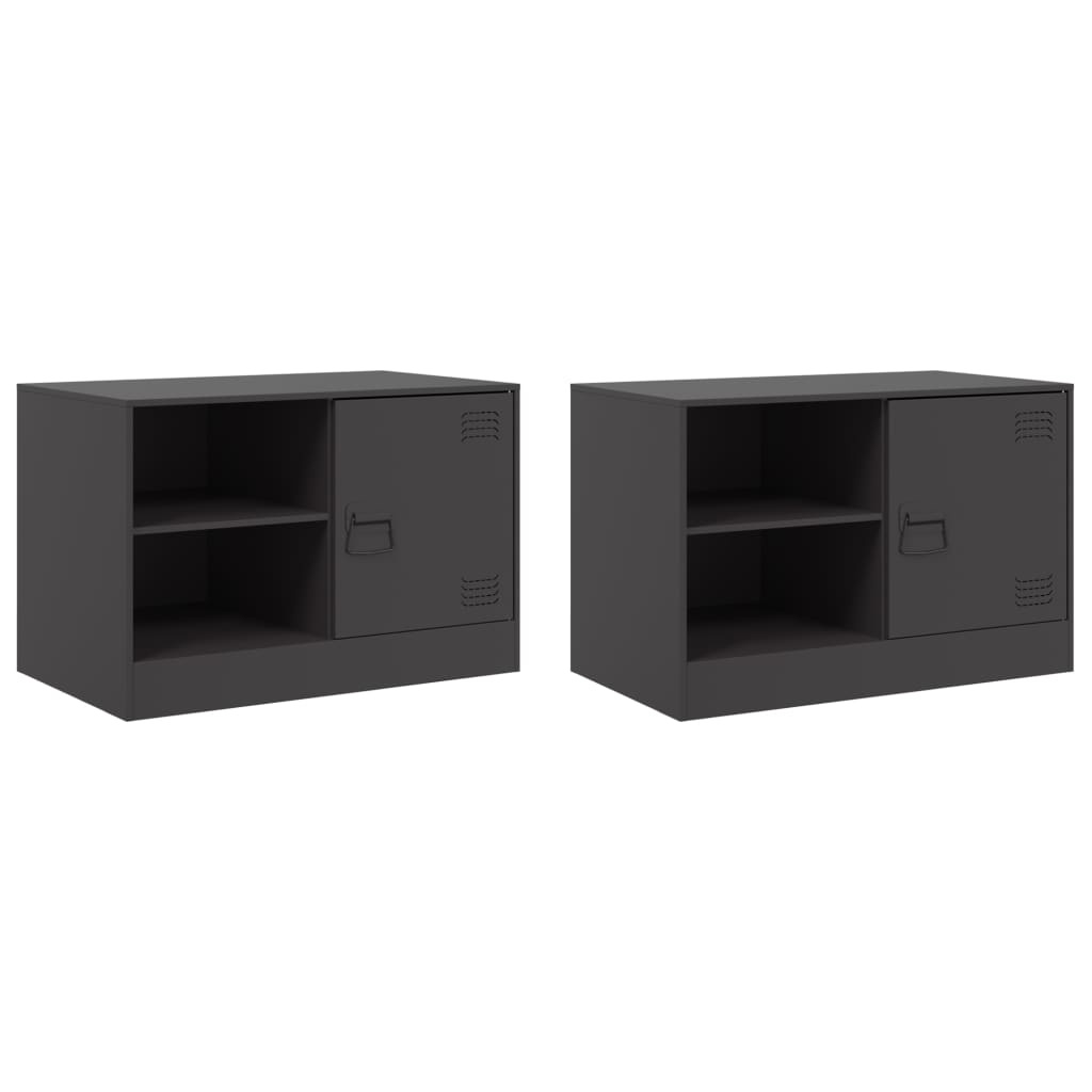 VidaXL Tv-meubelen 2 st 67x39x44 cm staal zwart