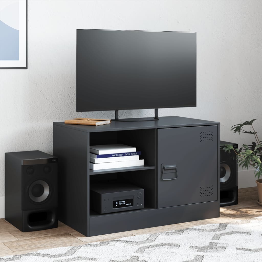 VidaXL Tv-meubel 67x39x44 cm staal zwart