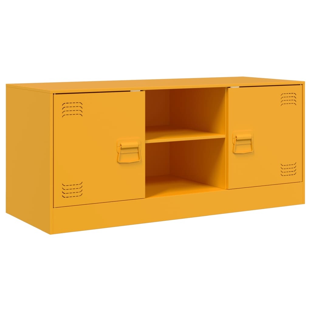 VidaXL Tv-meubel 99x39x44 cm staal mosterdgeel