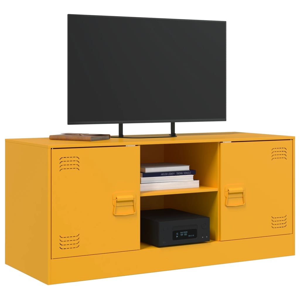 VidaXL Tv-meubel 99x39x44 cm staal mosterdgeel