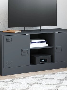 VidaXL Tv-meubel 99x39x44 cm staal antracietkleurig