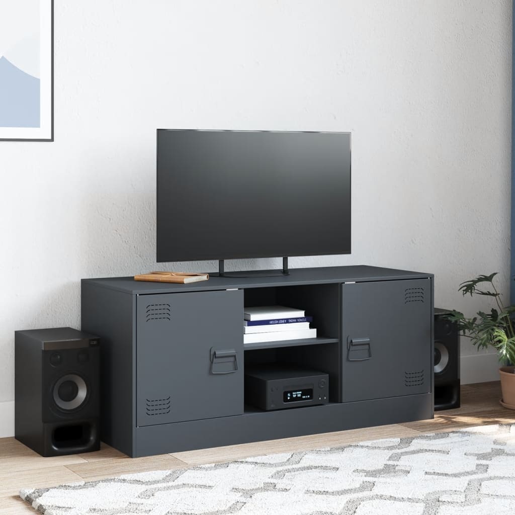 VidaXL Tv-meubel 99x39x44 cm staal antracietkleurig
