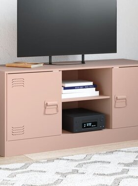 VidaXL Tv-meubel 99x39x44 cm staal roze