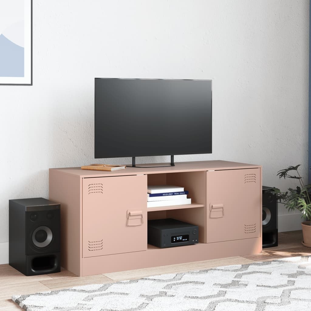 VidaXL Tv-meubel 99x39x44 cm staal roze