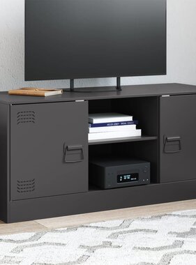 VidaXL Tv-meubel 99x39x44 cm staal zwart
