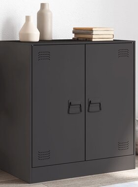 VidaXL Dressoir 67x39x73 cm staal zwart